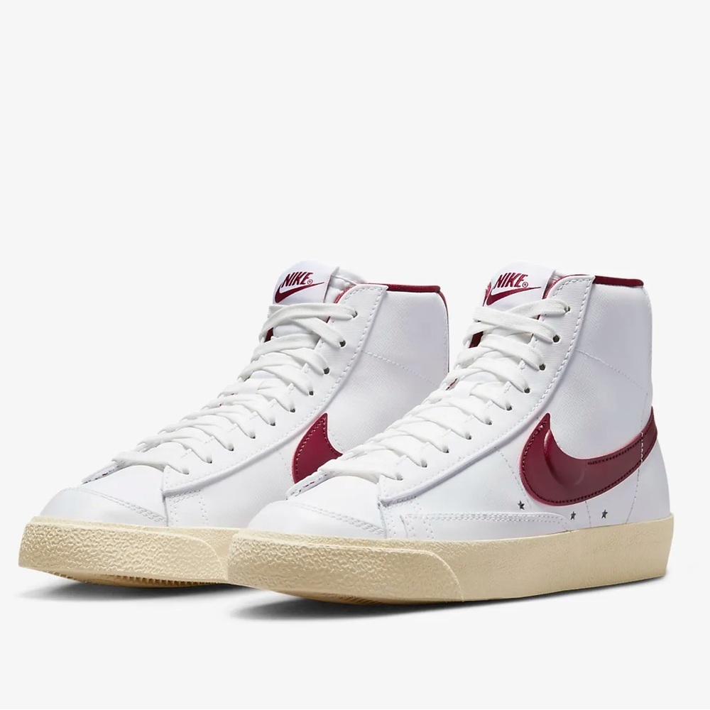 Maroon and White Nike Blazer Mid ‘77 Vintage